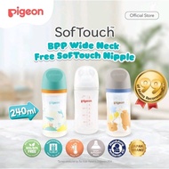 PIGEON BOTTLE SOFTOUCH PP WIDE NECK NEWBRON Pigeon Bottle Botol Susu Pigeon Wide Neck