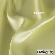 Pure Color High-End Acetate Satin Fabric Silk Simulation Outerwear Smooth Luster Dress Gown Top Mate
