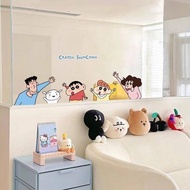 Crayon Shin Chan Bedroom Mirror Decoration Sticker, Cute Bathroom Mirror Sticker, Bathroom Glass Doo