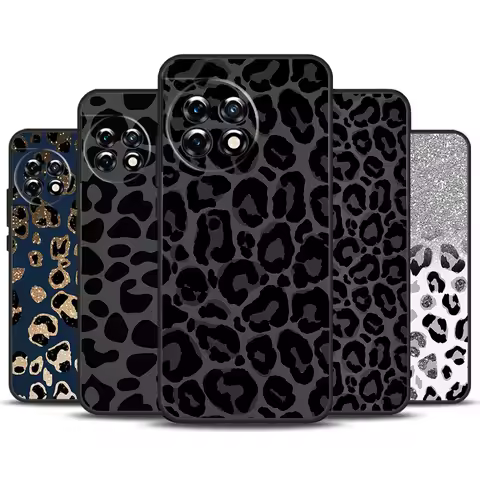 Leopard Print Black Cheetah Pattern Case For OnePlus 12R 10T 10R 9RT 9 10 Pro OnePlus 12 11 Nord 3 2