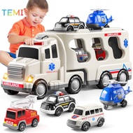 Ambulance Truck 5 IN 1 Friction Power Toys City Emergency Engineering Vehicle Model Sets Educational