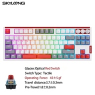 SKYLOONG GK87 QMK/VIA แป้นพิมพ์ USB แบบมีสาย TKL ลูกบิดแมโครตั้งโปรแกรมได้คีย์บอร์ดเล่นเกมแยก SpaceB