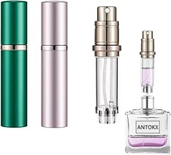 Travel Perfume Bottle Refillable Atomiser - 2-Pack 5 ml Perfume Bottle, Pocket Perfume Dispenser, Fr