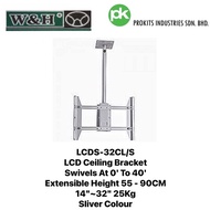 W&H LCDS-32CL/S LCD Ceiling Bracket Swivels At 0' To 40' Extensible Height 55 - 90CM 14"~32" 25Kg Sl