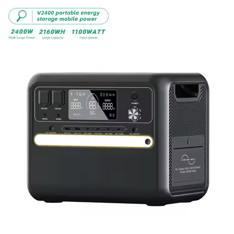E-Mingze 110v -220v 2400W 2.1Kwh Power Station With AC DC USB Home Solar Power Generator Portable 24