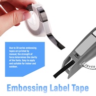 6 Roll Embossing Label Maker Tape 3D Plastic 9mm x Embossing Label Tape White on Black/ Blue/ Red/ G
