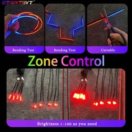 【6 / 24 in 1】 Dual Zone Voice Control Car Ambient Lights, 64 Colors RGB Acrylic Optical Fiber, Bluet