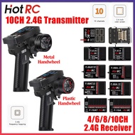 HOTRC CT-10B 10CH 2.4G 10 Channels Color Screen Transmitter With F-10AT F-10A F-08AT F-08A F-06A F--