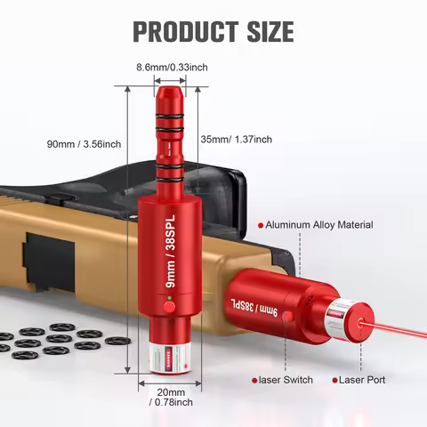 Pistol and rifle dry fire laser 9mm/38SPL laser training tool - hunting accessories training shootin
