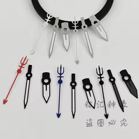 New NH35 Trident Shaped Watch Hands C3 Luminous Watche Pointers Parts For NH34 NH35 NH36 7S26 7S36 4