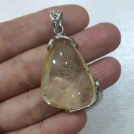 Golden Rutilated Quartz 925 Silver Pendant 金发晶925纯银吊坠