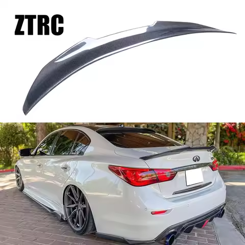 For Infiniti Q50 Q50S Q50L PSM Style Carbon fiber Rear Spoiler Trunk wing 2013-2024
