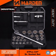 Harden 510827 27Pcs 3/4" Dr. Socket Set (Industrial) Dr.Socket Professional Chrome Vanadium Car