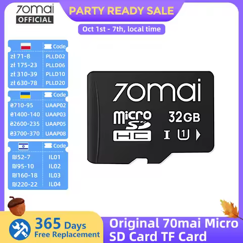 Original 70mai Micro SD Card TF Card UHS-3 Level for 70mai T800 X800 A810 A510 A800SE A800S A500S A2