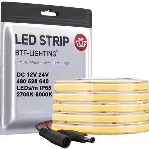 FCOB LED Light Strip IP65 Waterproof 5M 480 528 640 LEDs Flexible FOB COB Led Strip 2700K to 6000K R