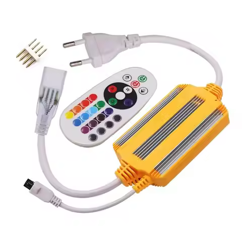 1500W RGB LED Strip Controller With 16 Colors Dimmer Remote Wireless IR-24Key Remote EU Plug IP68 Wa