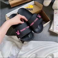 Dép Rabbit Town dép nữ đế cao hình thỏ Rabbit 2 màu chữ xinh xắn