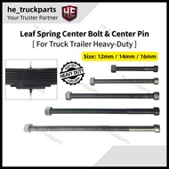 LORRY TRUCK TRAILER 4X4 VAN LEAF SPRING CENTRE PIN 12 14 16 MM 8 10 12 14 16 INCH CENTER PIN BOLT