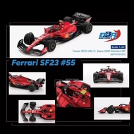 [Ready Stock] BBR 1/64 Ferrari SF23 #55 C. C. Sainz 2023 Monaco GP Ferrari F1 bbr minigt OEM No. 55 