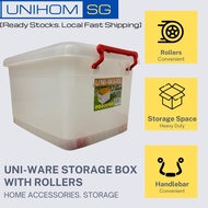 UnihomSG [ReadyStock] Uni-Ware Storage Box Container With Rollers 30L/48L/84L Thick Made In Thailand