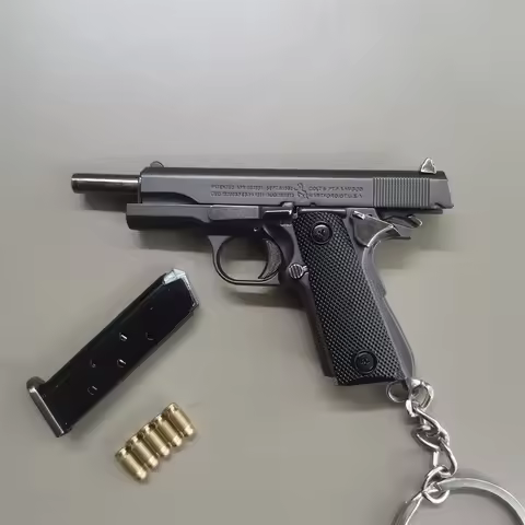 1:3 ejection reusable metal fake gun key chain M1911 key ring alloy model pistol handicraft collecti