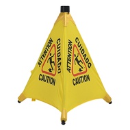 Caution Wet Floor Sign Slippery When Wet Pops Up Sign Wall Mounted Foldable Bilingual Safety Warning