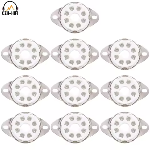 10pcs 8PIN K8A Octal TUbe Socket Ceramic Valve Base for KT88 EL34 5881 6SL7 6CA7 6L6 5AR4 6L6 Vintag