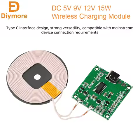 DC 5V 9V 12V 15W Wireless Charging Module Long-Distance 10MM Transmitter Mobile Phone Fast Charger T
