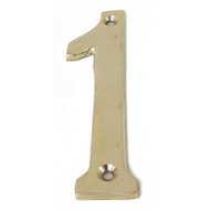 4" Brass House Shop Address Plate Number / Brass Number Plate No. 1
