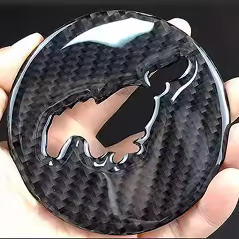 For the Ford Mustang 2015-2022Mustang car cab steering wheel center logo carbon fiber trim sticker p