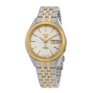 [Creationwatches] Seiko 5 Two Tone Stainless Steel White Dial 21 Jewels Automatic SNKL24K1 Men's Watch
