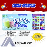 banner spanduk POP ICE BOBA 60X160 CM