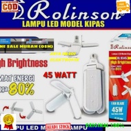 G490 ORIGINAL ROLINSON 45 WATT LAMPU LED E27 KIPAS FAN MAGIC LAMP BOHLAM SINAR TERANG COLOKAN LISTRI