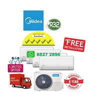 5 TICKS Midea (R32) Inverter Air Conditioner Multi-Split System 4 Aircon + FREE Dismantle &amp; Dispose Old Aircon + FREE Installation + FREE Consultation Service