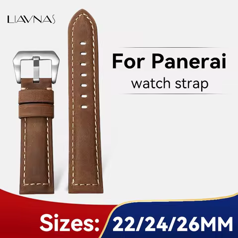 Genuine Leather Watch Strap for Panerai Compatible with Radiomir Series Luminor Series 22/24/24MM