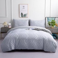 ♔ Bed Linens Grey Solid Quilt Duvet Cover Cut Flowral Boho Craft Modern Simplicity Four Seasons Luxu
