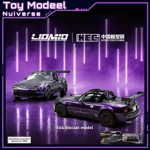 HEC ModelModel 1:64 Porsche Mustang Mazda North Exhibition Limited Diecast Alloy Car Model Collectib