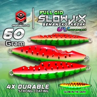 MONGKALO SLOWJIX 60g Full GID Fosfor Semangko Kroak Uv Flourescent Metal Jig 60gr Slow Jig 60 gr 60
