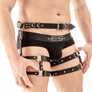 Male Sexy Harness Bondage Buttocks Adjustable Leather Lingerie Gay Fetish Erotic BDSM Punk Rave Cosp