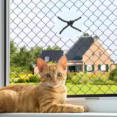 Steel Wire Reinforced Cat Netting for Balcony,Cat Anti-Fall Net,Garden Net Anti Bird Netting with Wi