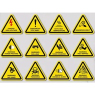 Hazardous  Yellow Sticker PVC Board Warn Signage Triangle Safety Indication Danger Signal Caution Wa
