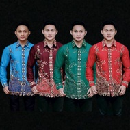KATUN KEMEJA Exclusive Men's Batik Shirt Long Sleeve Office Work Clothes Teacher PNS Employee/Batik Shirt For Friday Graduation Premium Cotton Material Size M L XL XXL jumbo