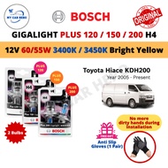 BOSCH Gigalight Plus 120 H4 472 Headlight Bulb 12V 60/55W 2pcs for Toyota Hiace KDH200 VAN (Year 200
