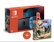 現貨 全新 台灣公司貨 Nintendo switch 健身環大冒險 +電力加強版 紅藍switch主機 贈鋼化玻璃保貼