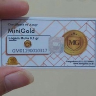 MiniGold 0.1 Gram Logam Mulia 24K Garansi Buyback - Sarana Menabung