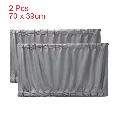 X Autohaux 2 Pcs 70 x 39cm Gray Adjustable VIP Car Window Curtain Sunshade Visor