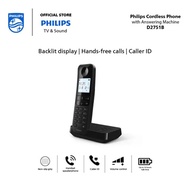 Philips Cordless phone D2751B/90 | 4.6 cm backlit display | Low Radiation | Hands-free calls