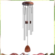 Metal Windchime Aluminum Windbell Wind Chimes 6 Rods Chimes Home Decoration Craft Garden Patio Silve