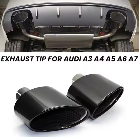 Oval Exhaust Tip For Audi A3 A4 A5 A6 A7 Up To RS3 RS4 RS5 RS6 RS7 Look Tailpipe Nozzle Exhaust Syst