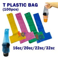 Plastic T Cup Bag / Takeaway Cup / ‘T’ Bag For Cup / 14oz /16oz /22oz /32oz
